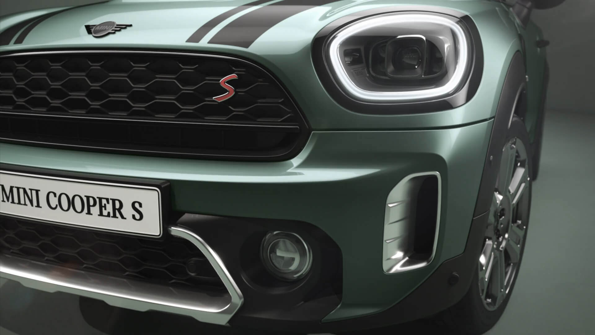 MINI Countryman – vista lateral – verde y negro